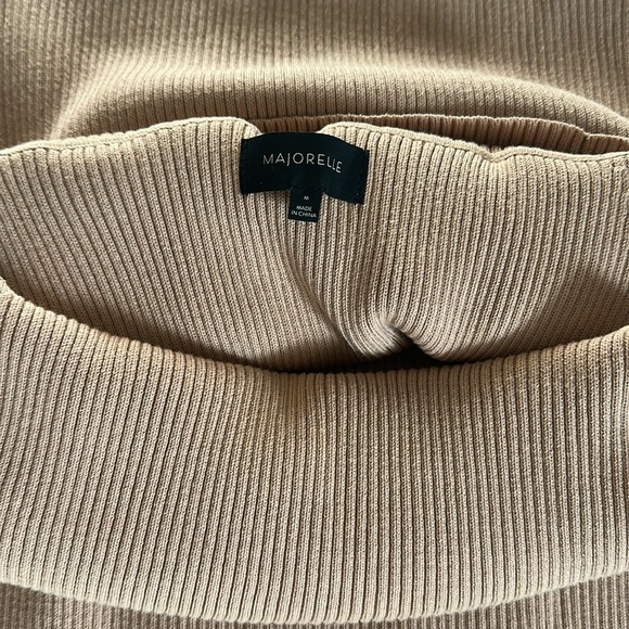 MAJORELLE Lulu Ribbed Knit Sweater Dress in Bone Size Medium - Picture 3 of 10